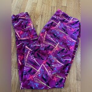 LuLaRoe Women’s Colorful Airplane Patterned Leggings TC